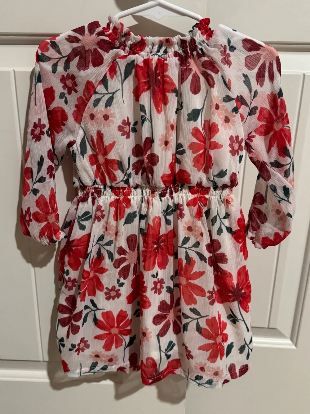 Carter's White Dress with Red Floral Print